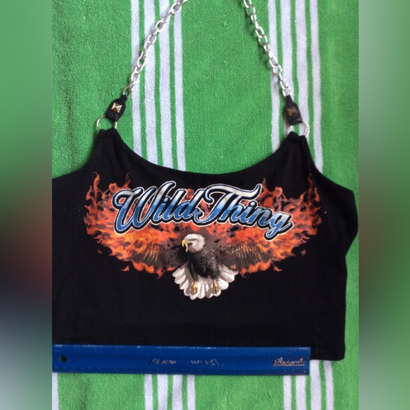 CURRENT MOOD size medium chain halter top crop top - Picture 12 of 14